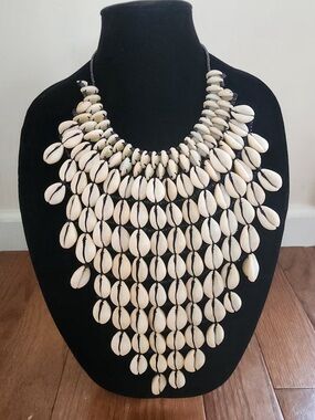 Hand Crafted Cowrie Layered Statement Necklace